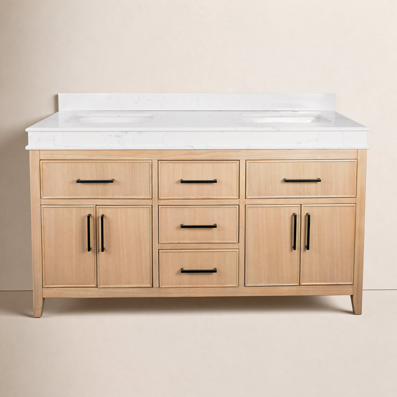 Bayla 60'' Double Bathroom Vanity, Blonde