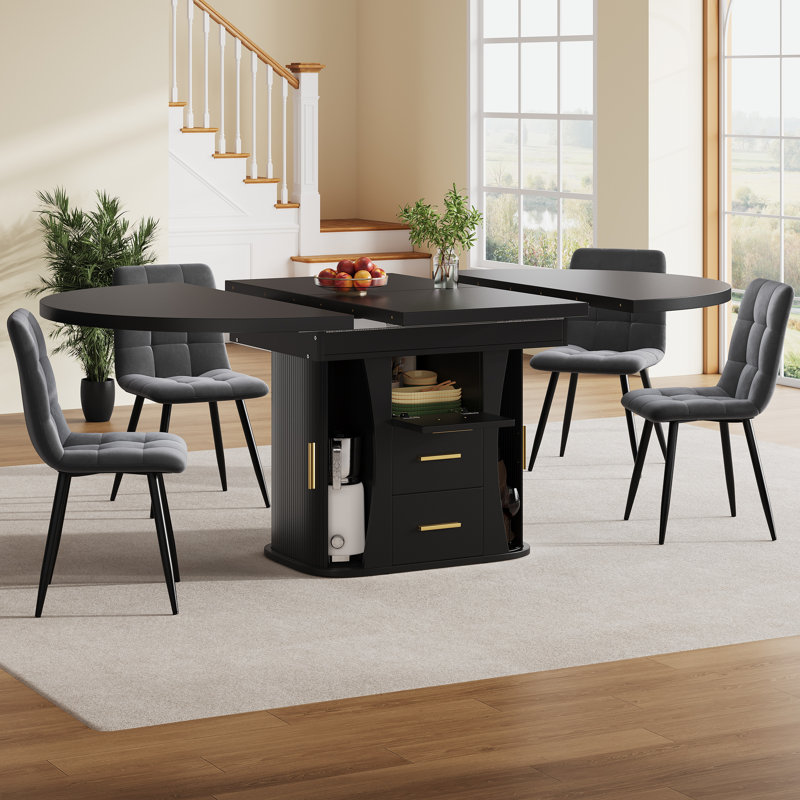 Extendable Dining Table, Black