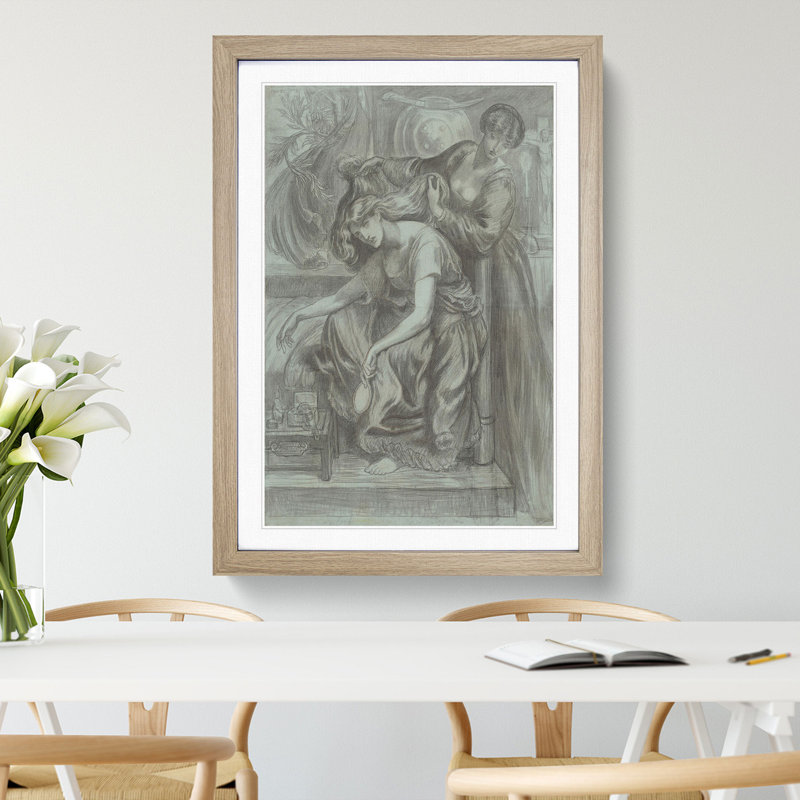 Desdemonas Death Song by Dante Gabriel Rossetti - Picture Frame Painting, 90cm H x 65cm W x 2cm D, Oak