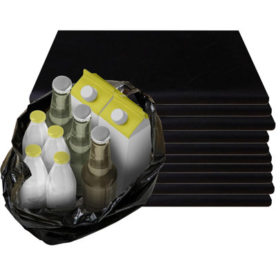 Sacs de magasinage en plastique noir 1/8 Ecoqualité pour l'épicerie et la vente au détail (3000)