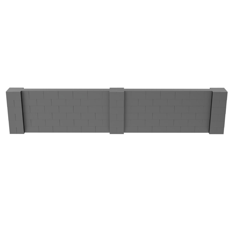 EverBlock Office Partitions, Light Grey, 36" H x 180" W x 12" D