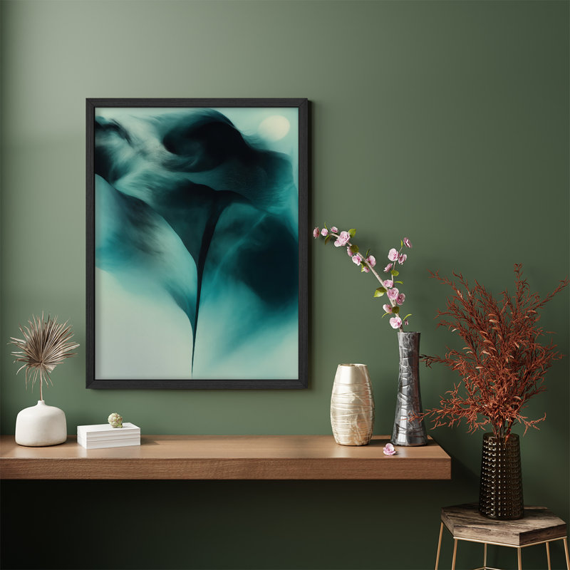 Reproduction d'art encadrée abstraite pour décoration intérieure moderne - 8 po x 10 po, H 10 po x l 8 po, Naturel