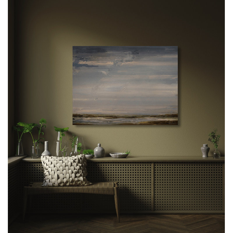 Breakers Print, Black Framed Canvas, 37.5" H x 49.5" W x 1.75" D