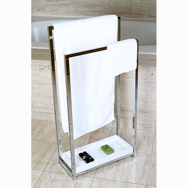 Edenscape 2-Tier Freestanding Towel Rack, Polished Chrome