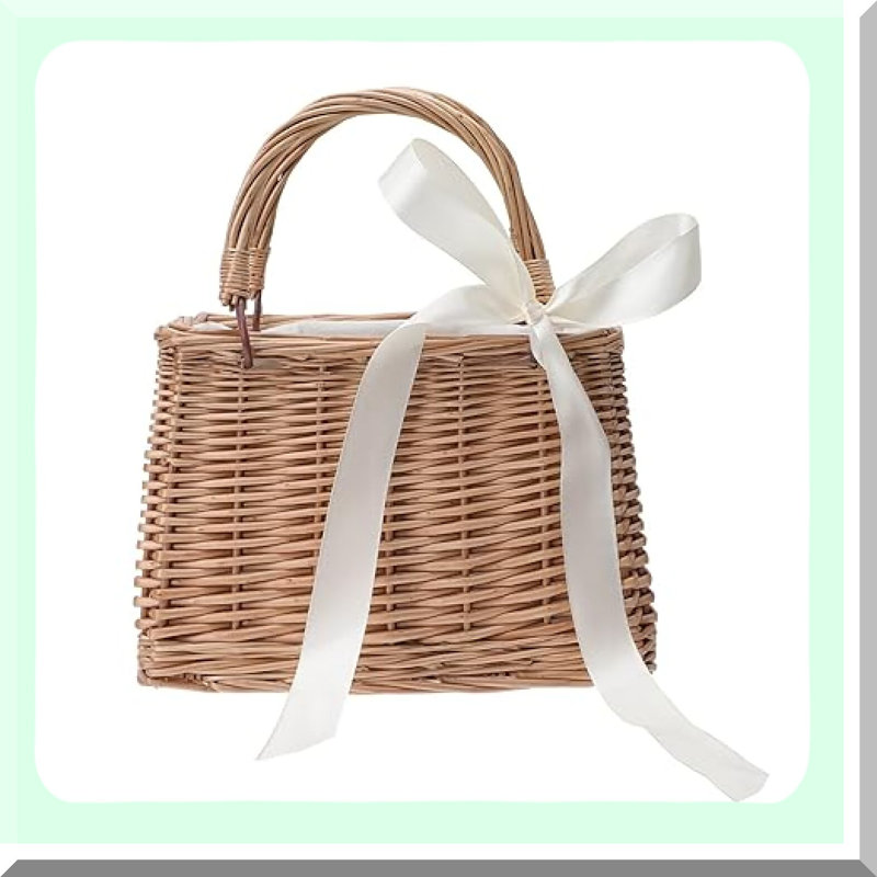 Wicker Rattan Flower Basket for Home Decor