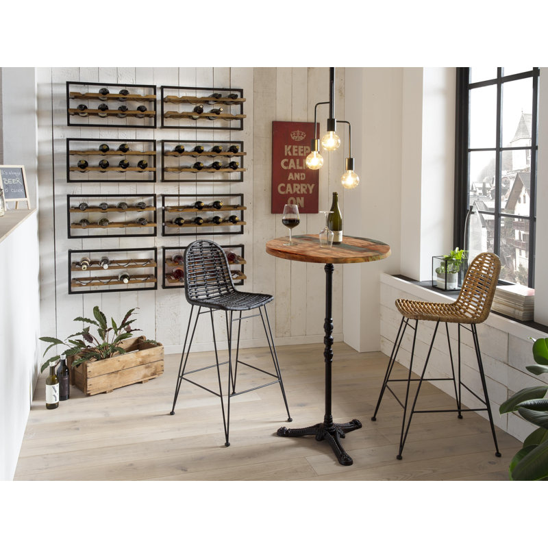 Mabel Counter Stool with Metal Frame, Black
