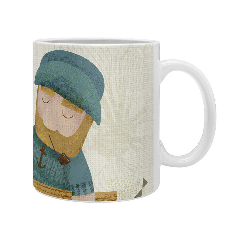 Grande tasse à café une fine pêcheur