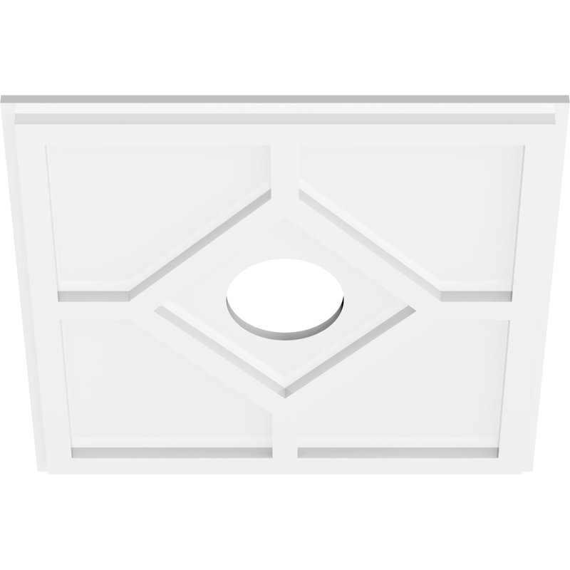 Médaillon de plafond contemporain en PVC de qualité architecturale Embry, H 18 po x l 18 po x P 1 po