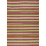 Striped Area Rug in Copper/Green