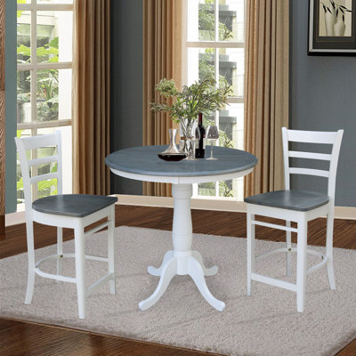 Adamine 3 - Piece Counter Height Solid Wood Dining Set