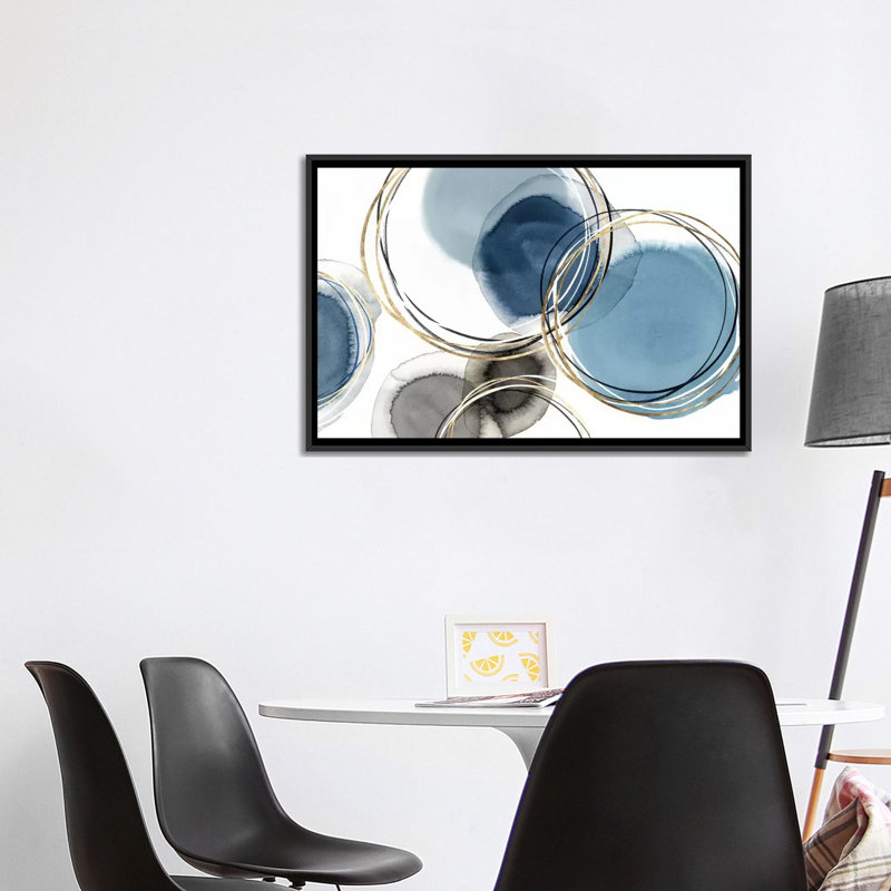 «Infinity Indigo II» par Isabelle Z - reproduction d'art, H 32 po x l 48 po, Impression encadrée, Noir