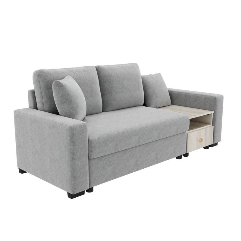 Canapé rembourré Calvera, Gris, L 79,3 po x P 31,1 po x H 32,3 po