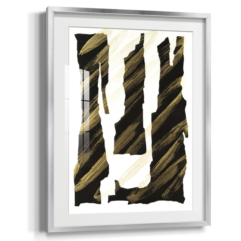 Onyx Obelisks I - impression d'un seul cadre photo, H 20 po x l 16 po, Papier avec cadre argenté, Blanc