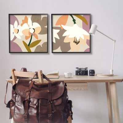 A2-608-Giclee " Modern Geometric Orchids " by Liz Jardine 2 - Pieces