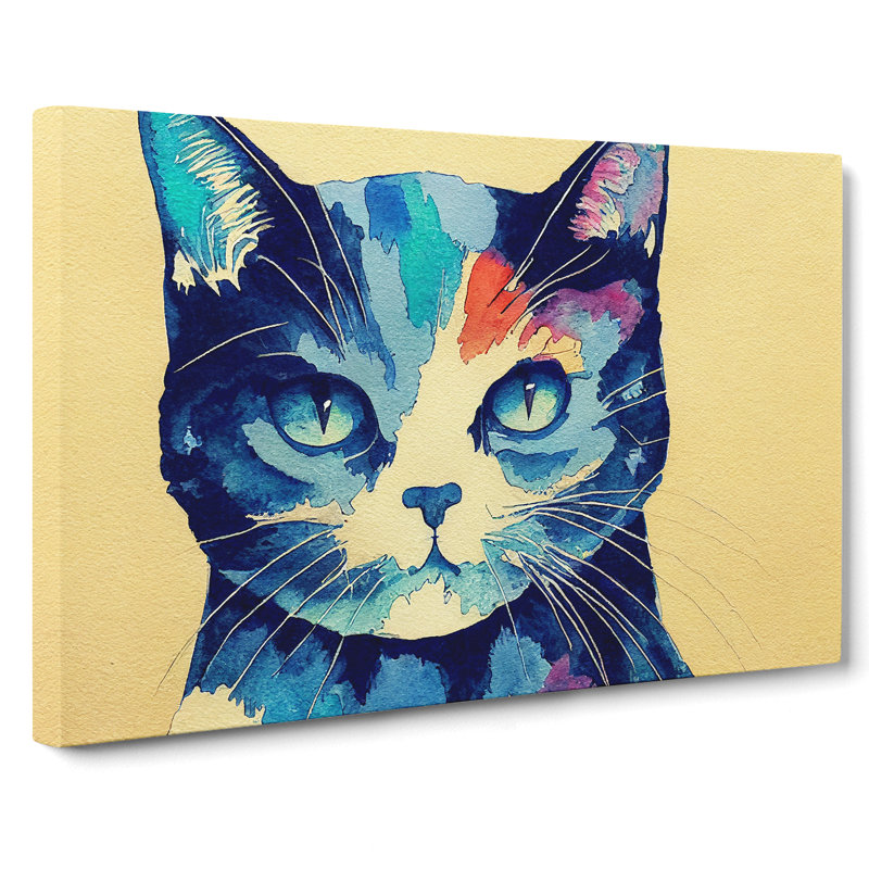 Colourful Cat Vol.1 - Wrapped Canvas, 50cm H x 76cm W x 3cm D