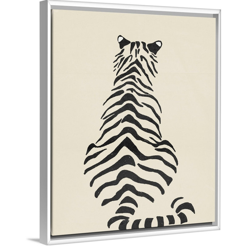 Art encadré pour enfants tiger ii, Cadre pour toile flottant blanc, H 30 po x l 24 po x P 1,2 po