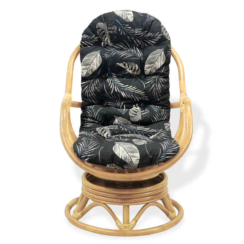 Chaise berçante Anairis, Natural, Black Leaf