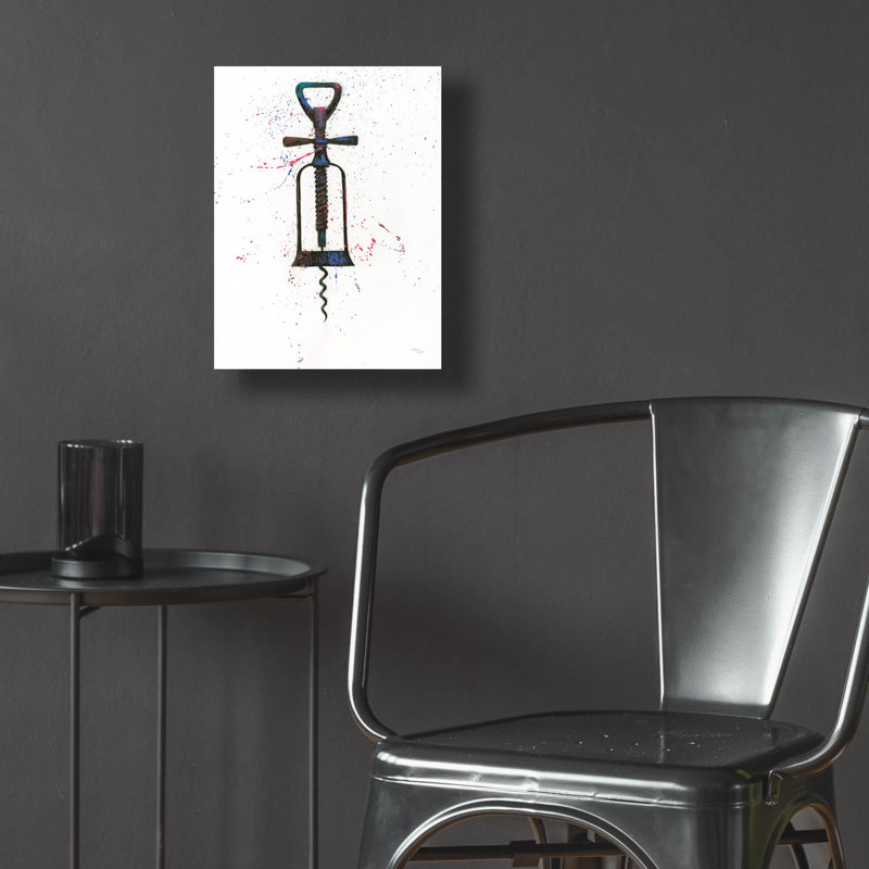 Art mural en verre épique «Wine Splash Corkscrew 2» par Wellington Studio, H 16 po x l 12 po x P 0,13 po