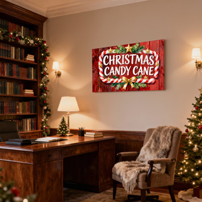 «Christmas Christmas Candy Cane», ensemble de 3 impressions sur toile