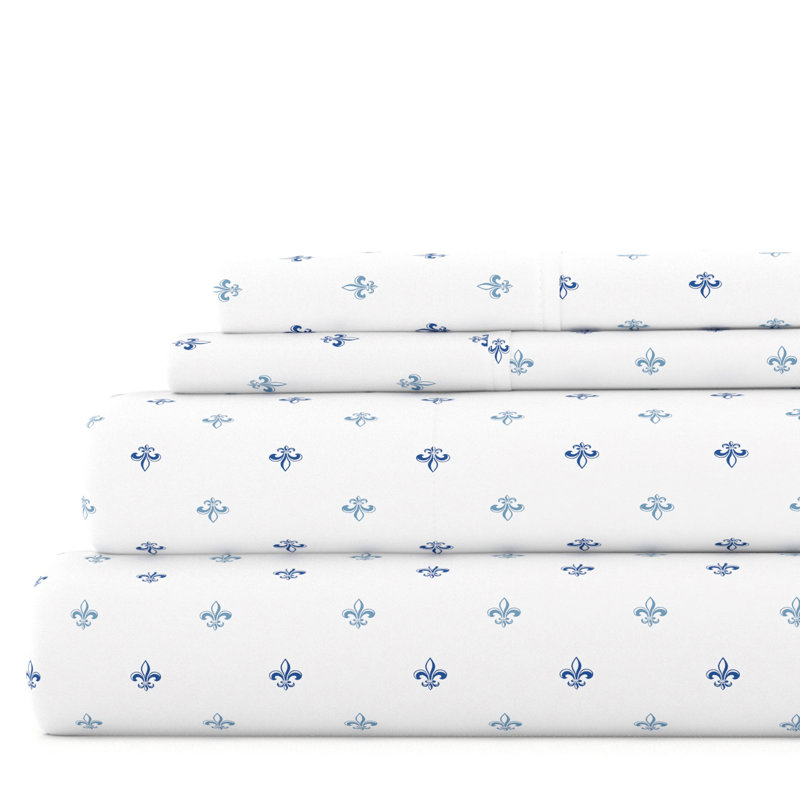 Home Fleur De Lis Pattern Sheet Set, California King