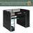 Full Size Wood Loft Bed With Desk,Wardrobe,Ample Storage Space,And RGB LED Light-1190558305