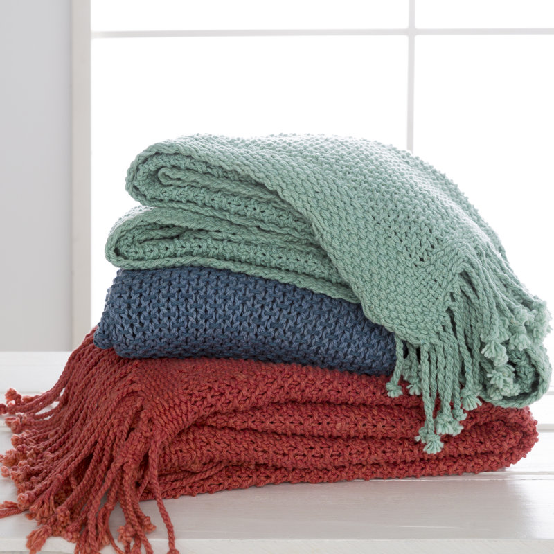 Duien Hand Woven Throw Blanket, Teal