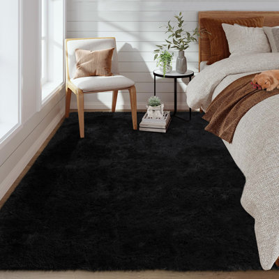 Tapis en fausse fourrure à poils longs pour le salon Tapis non pelucheux pour la salle de jeux