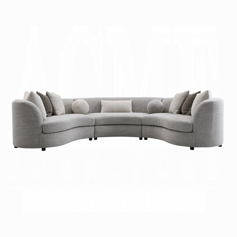 Ivria Curved Sectional Sofa With 9 Accent Pillows