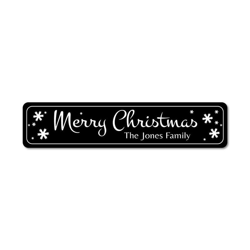 Plaque en aluminium Merry Christmas, H 4 po x l 18 po x P 0,04 po