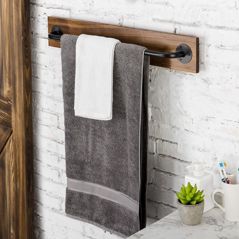 71.1cm Wood 1 Wall Towel Bar, Brown