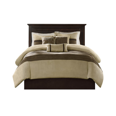 Édredon pour lit double - Faux suède, coussins décoratifs en suède 7 pièces inclus