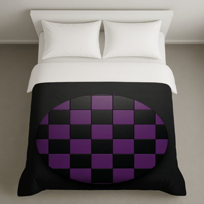 Purple Checkered Circle Duvet Covers