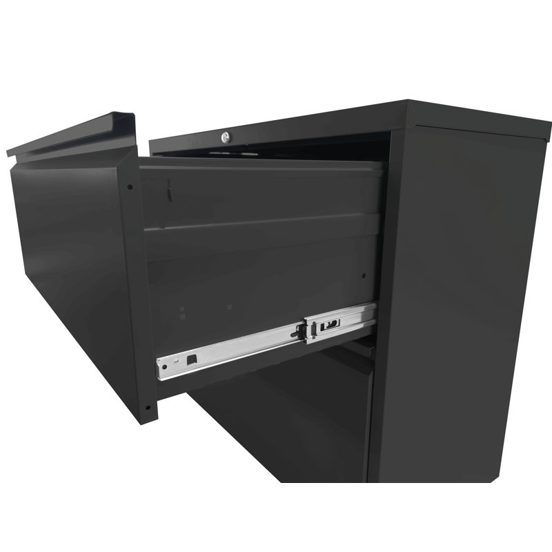 4 Drawer Metal Vertical File Cabinet With Lock Office Home Steel Vertical File Cabinet For A4 Legal/Letter Size, Black