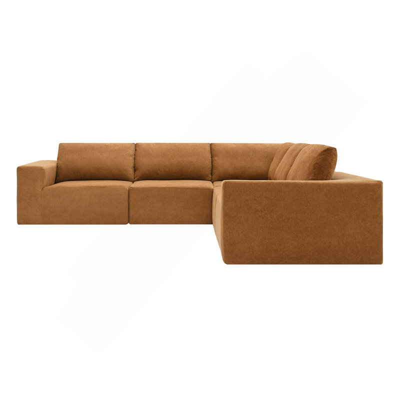 Versatile Modular Sofa Set For Home, No Assembly, Comfortable And Stylish, Brown Fabric