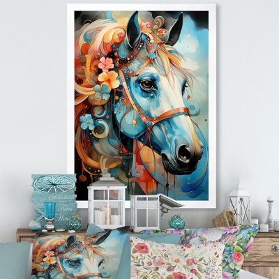 «Whimsical of a Flower Horse Cantering in Fog», reproduction sur toile
