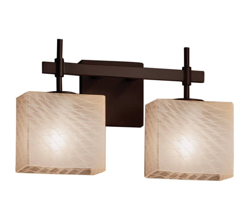 Éclairage pour meuble-lavabo 2 lumières Casson, Bronze foncé, Opale