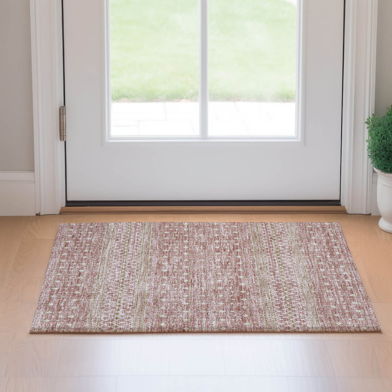 Premium Machine Washable Prisco Blush Rug, Rectangle 1'8" x 2'6"