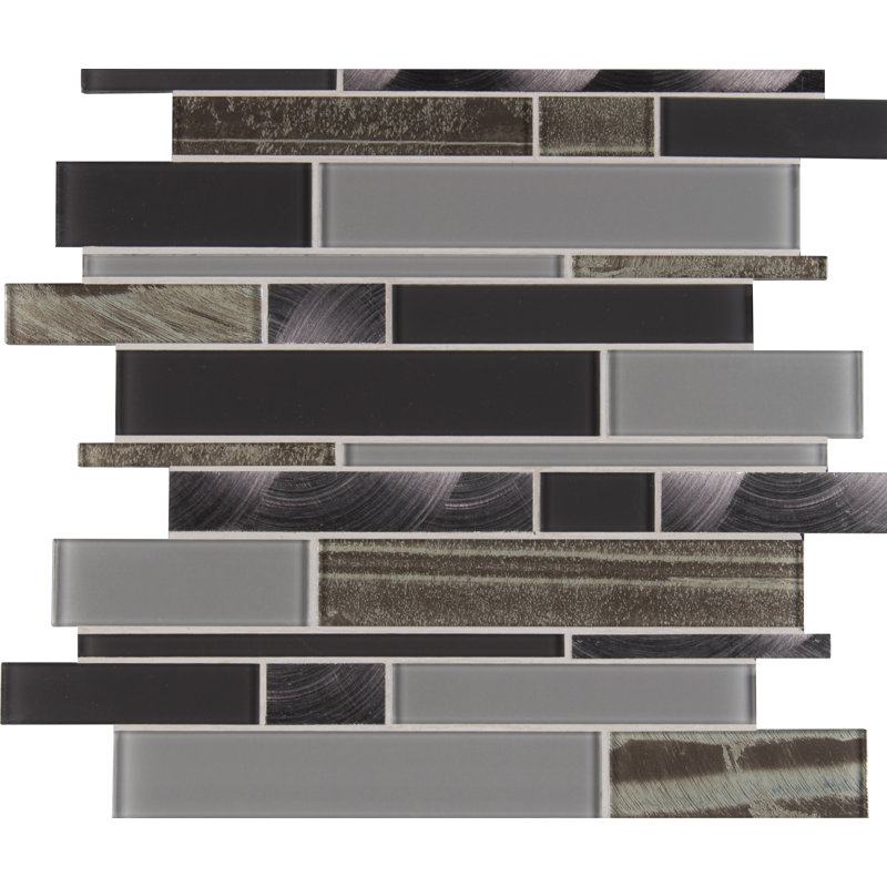 Metallica Interlocking Glass Mosaic Tile