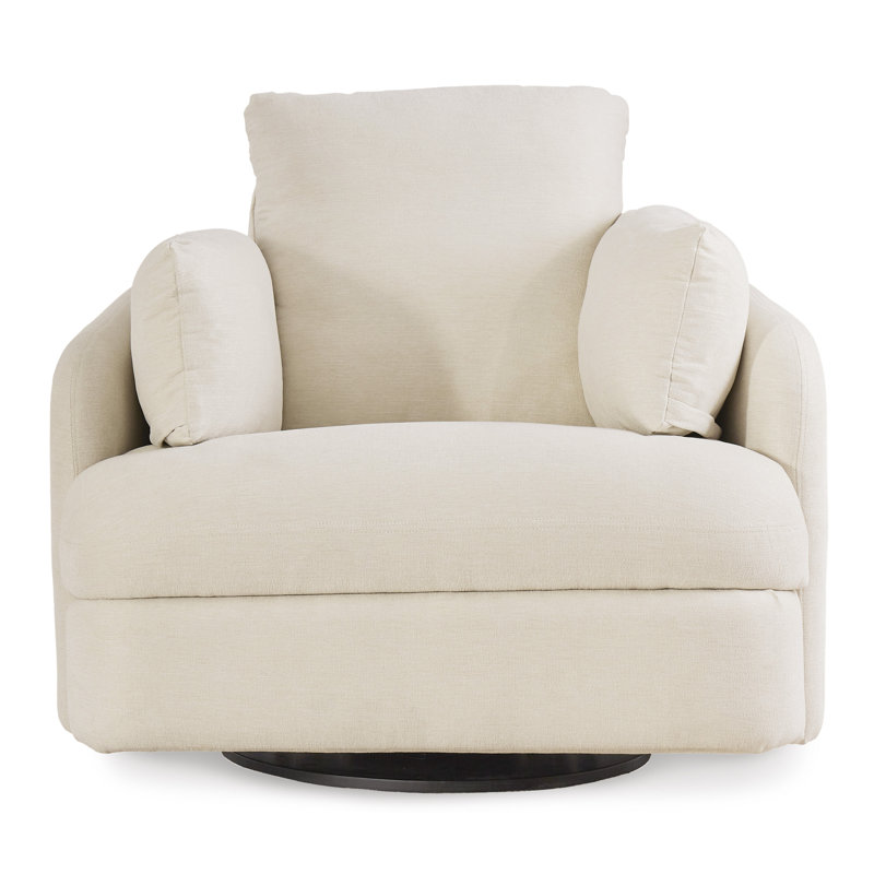 Samedi Swivel Glider Recliner, White