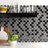 Expressions Series Expressions Scallop Black 11-1/4" x 12" Glass Mosaic Floor and Wall Tile