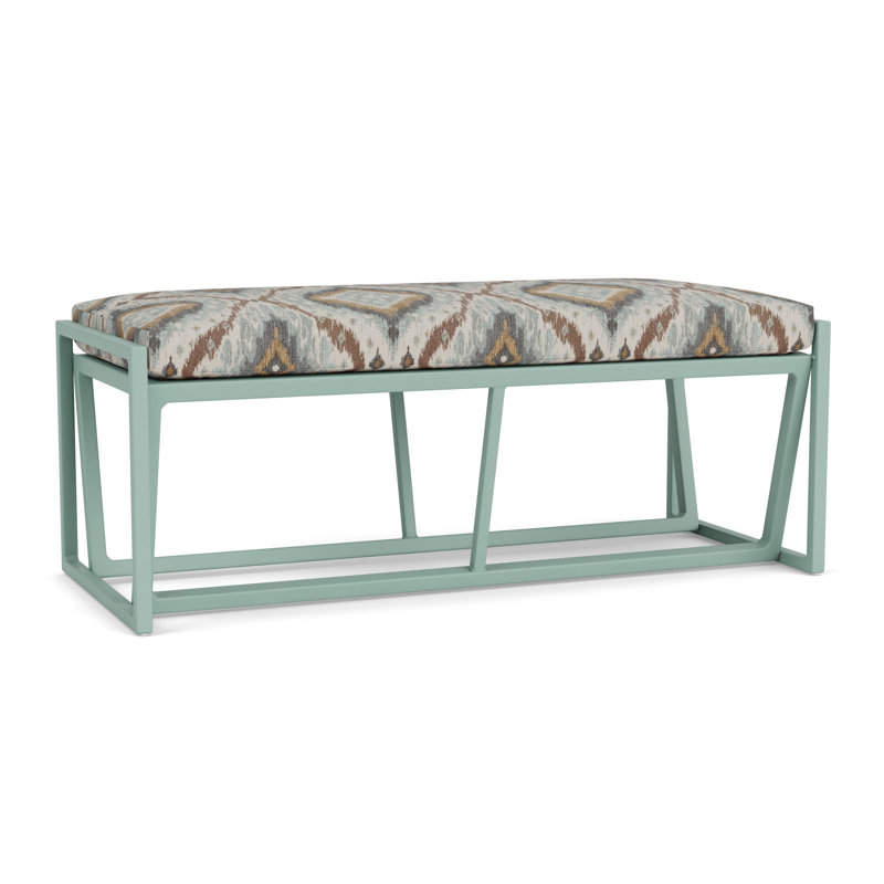 Summit Outdoor Dining Bench, Sea Glass, Yoko Mist