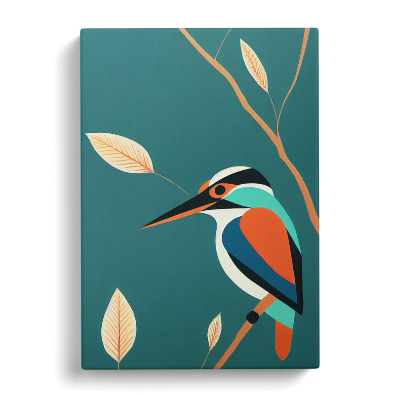 Boltwood Kingfisher Minimalism - Wrapped Canvas, 50cm H x 35cm W x 3cm D