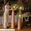 Blanc + vert + verre Burlywood + résine + lampes sur pied de forme libre en bois massif