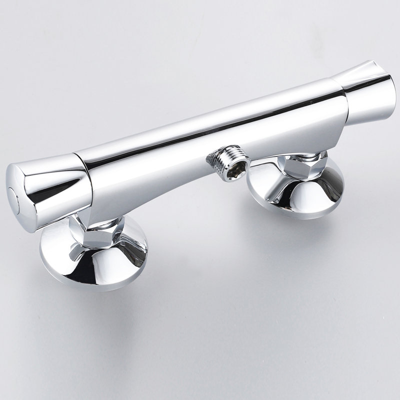 Modern Bathroom Bar Mixer Shower Valve Thermostatic Round Chrome Dual Control