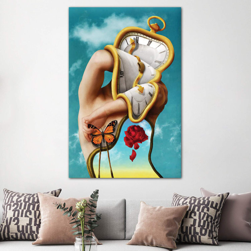La persistance du temps par Diogo Verissimo - reproduction, Toile tendue, H 18 po x l 26 po x P 1,5 po