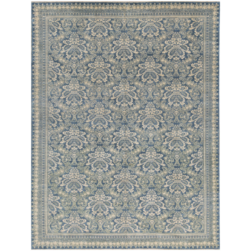 Wool Damask Area Rug