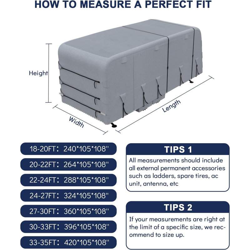 RV Cover By FXSGER, 274 cm H x 267 cm W x 914 cm D