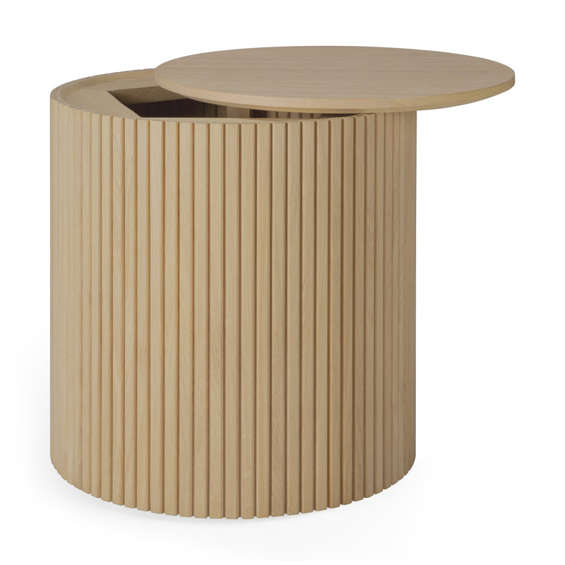 Roller Max Solid Wood End Table, Oak