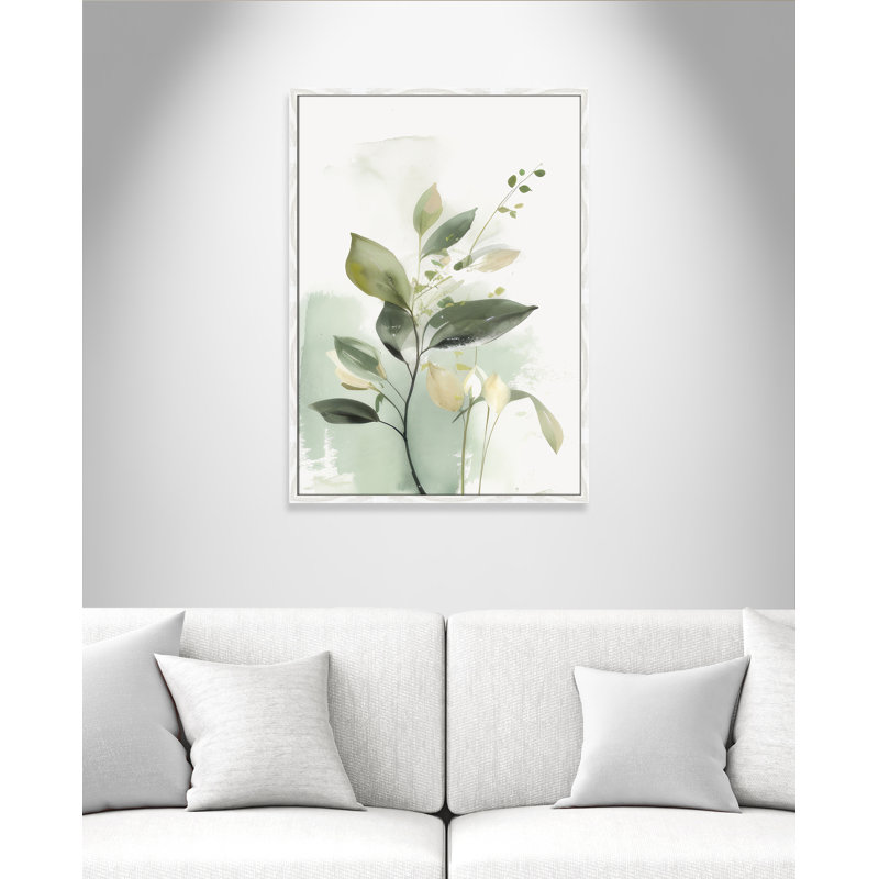 «Greenery Serenade II» par Irena Orlov, L 25,5 po x H 35,5 po, Grain de bois blanc, Framed Print