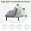 Canapé-lit futon avec mousse et accoudoirs amovibles - 2 à 4 places-171128150